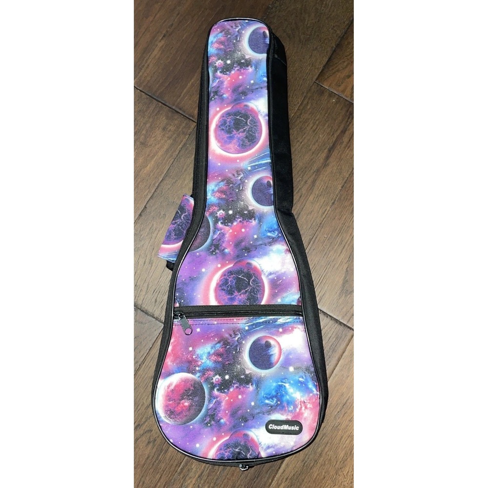 CLOUDMUSIC Ukulele Case Backpack Purple Galaxy‎